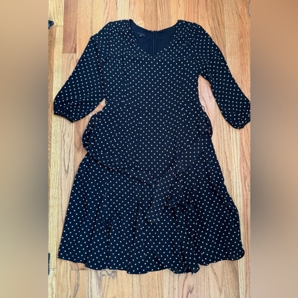 TALBOTS DITSY DOT FIT & FLARE DRESS SIZE 2